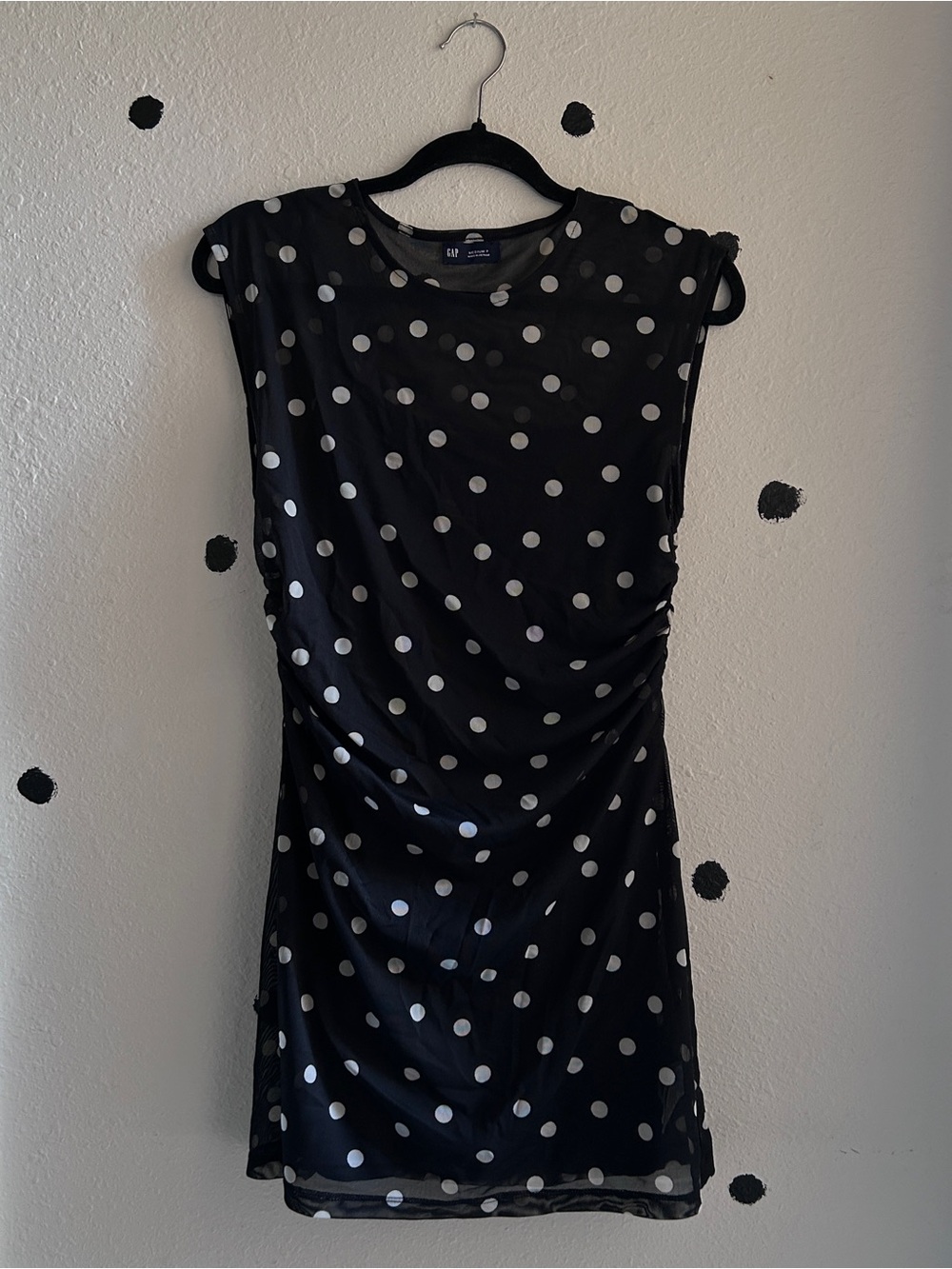 Gap Black Polka Dot Sleeveless Dress